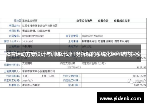 体育运动方案设计与训练计划任务拆解的系统化课程结构探索